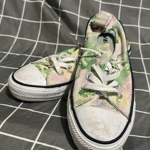Converse Kids Green and Pink Canvas Sneakers
